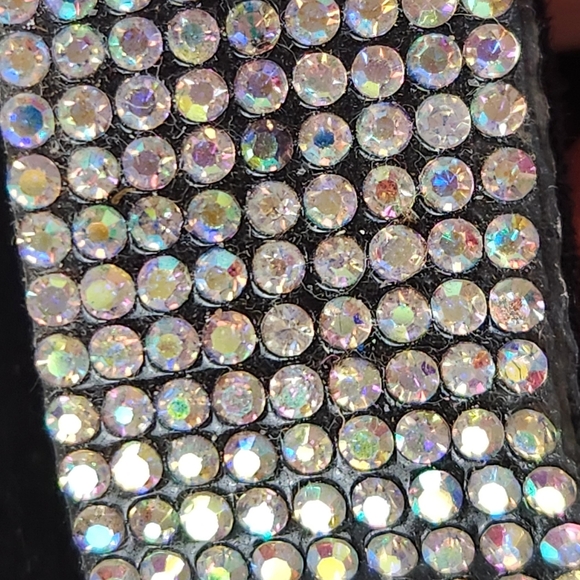 Charlotte Russe Black Sparkly Embellished ALMIE Heels Sandals Shoes Sz 8 - Picture 6 of 12